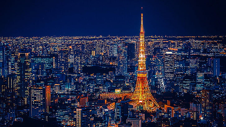 Tokyo Night Photography, crowd, city life, urban skyline, travel destinations Free HD Wallpaper
