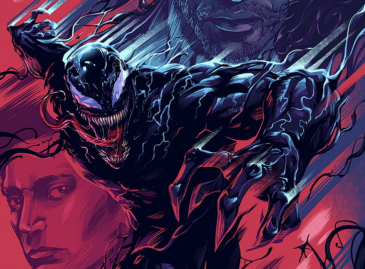 Venom, hairstyle, venom, chaos, black color Free HD Wallpaper