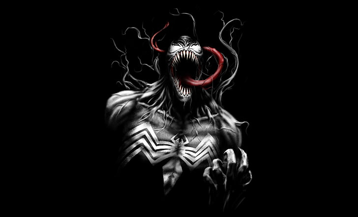 Venom Theme, minimal, venom, fan art, black Free HD Wallpaper