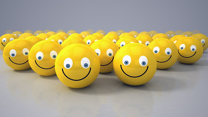 4K, illustration, smilies, yellow