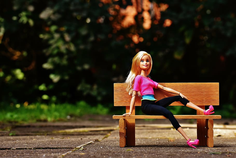 Barbie Doll Photography, outdoors, playful, seat, girls toys Free HD Wallpaper