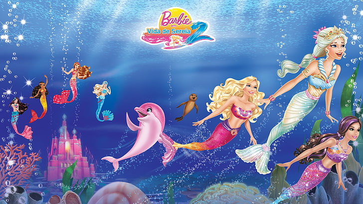 Barbie Mermaid Book, clothing, fun, multi colored, swimming pool Free HD Wallpaper