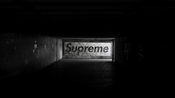 Black and Red Supreme, underpass, wall  building feature, no people, parking garage Free HD Wallpaper