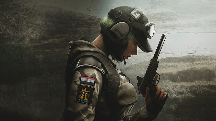 Call of Duty Warzone, green hair, iraq, rainbow six, handgun Free HD Wallpaper