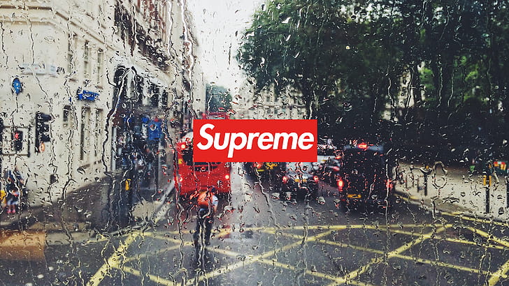 Cool Gucci Supreme, supreme, water drops, london Free HD Wallpaper