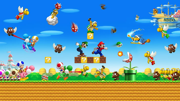 Cool Super Mario, day, digital composite, green color, nintendo Free HD Wallpaper