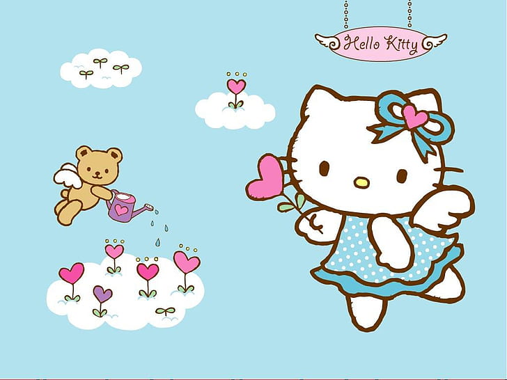 Cute Hello Kitty, art, kitty, dress, hello Free HD Wallpaper