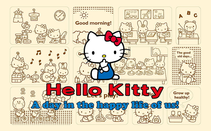 Cute Pink Hello Kitty, anime, art, kitty, 1920x1200 Free HD Wallpaper