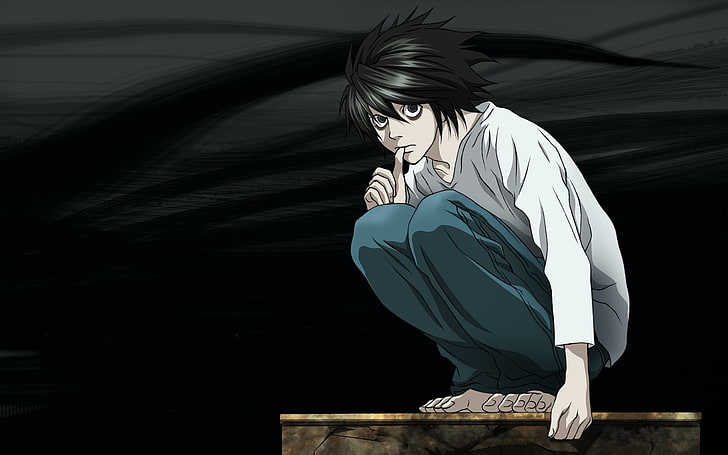 Death Note Manga, L., Anime, anime, art Free HD Wallpaper