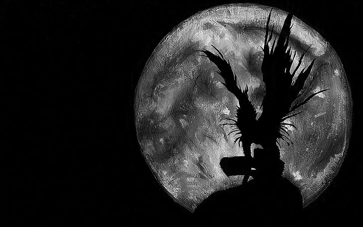 Death Note Ryuk Chibi, indoors, human eye, moon, closeup Free HD Wallpaper