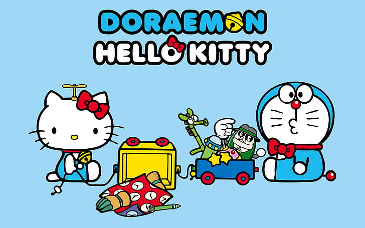 Doraemon Cute, kitty, doraemon, hello Free HD Wallpaper