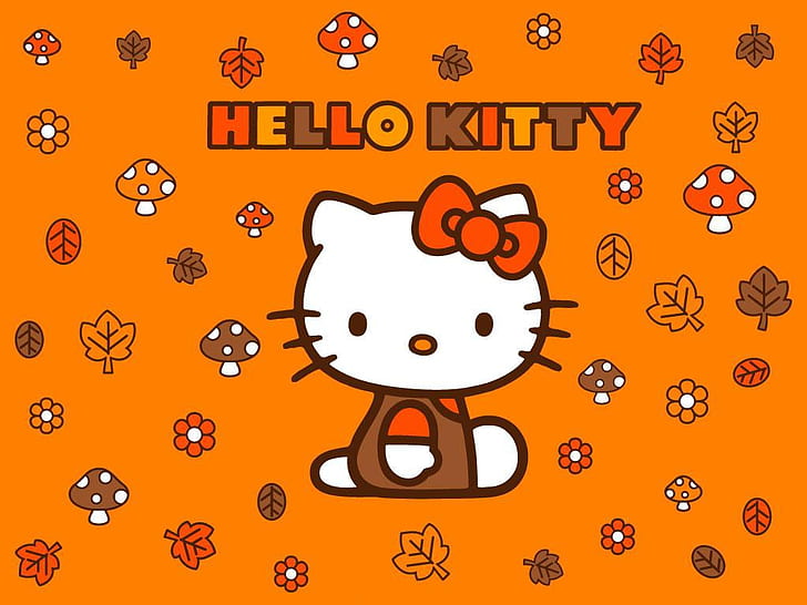 Hello Kitty Flower, pink, kitty, art, hello Free HD Wallpaper