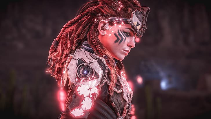 Horizon Zero Dawn Face Paint, playstation 4 pro, video game girls, playstation 4, video game art Free HD Wallpaper