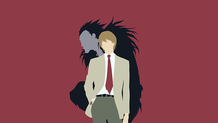 L Death Note, note, leisure activity, hairstyle, colored background Free HD Wallpaper