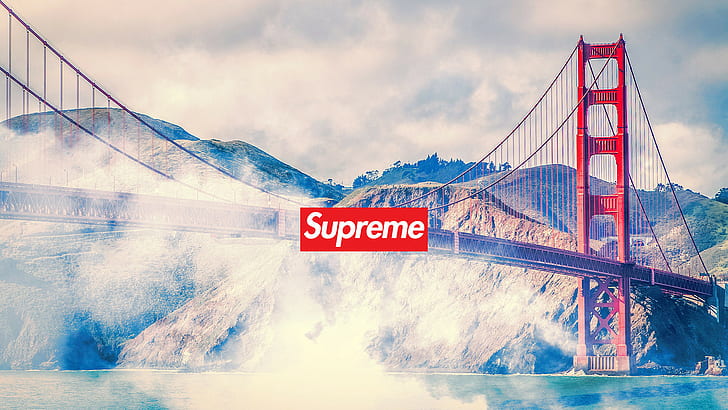 Lit Supreme, Gate, supreme, Bridge,, golden gate bridge Free HD Wallpaper