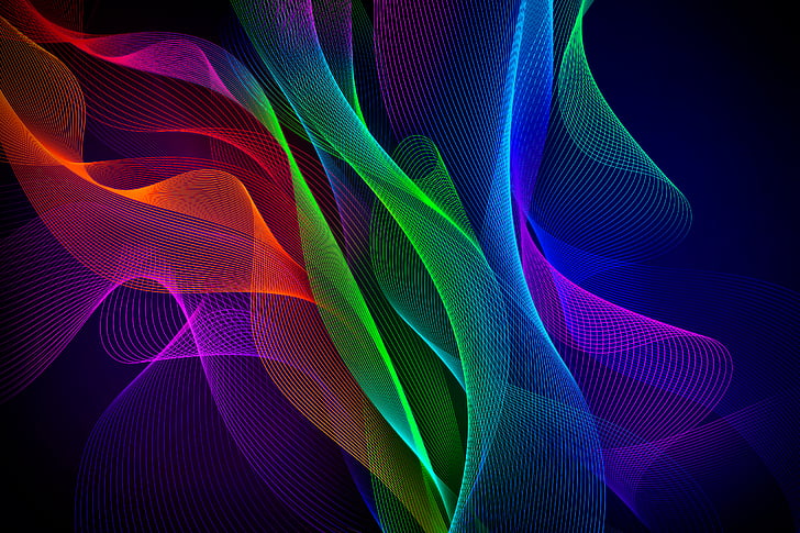 Razer Galaxy, stock, waves, colorful, razer phone Free HD Wallpaper