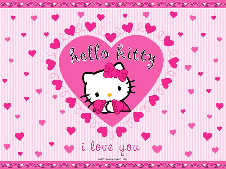 Red Hello Kitty, cute, art, hello kitty, anime Free HD Wallpaper