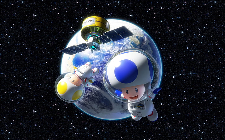 Super Mario Blue Toad, toad character, still life, broken, no people Free HD Wallpaper