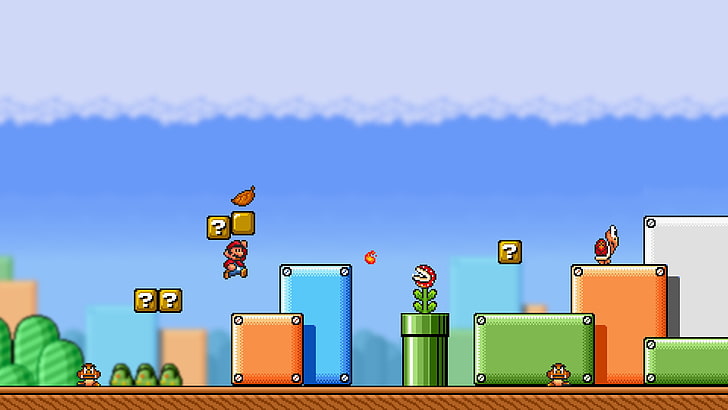 Super Mario Bros Deluxe, nature, group of objects, industry, communication Free HD Wallpaper