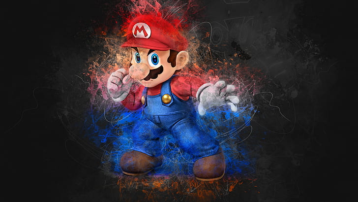 Super Mario Bros, super smash brothers, mario character, super mario bros, artwork, Free HD Wallpaper