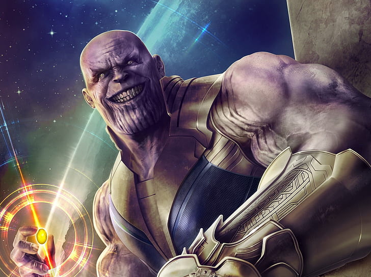 Thanos Power Stone, emotion, mature adult, adult, mature men Free HD Wallpaper