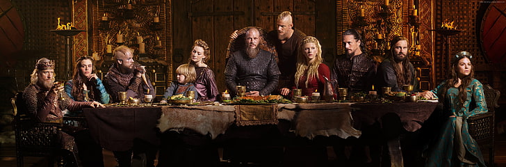 Vikings Complete Cast, indoors, vikings, candle, celebration Free HD Wallpaper