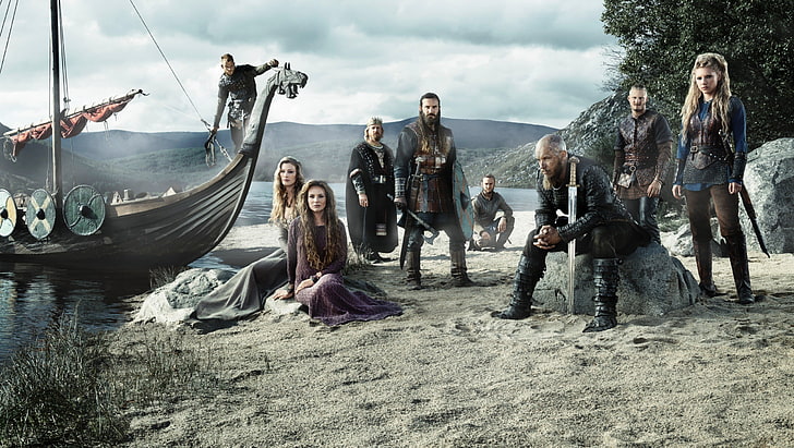 Vikings History Channel Season 3, travis fimmel, adult, lagertha lothbrok, sword Free HD Wallpaper