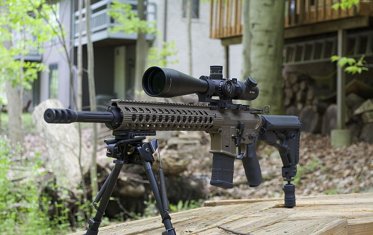 223 Sniper Rifle, weapon, building, surveillance, closeup