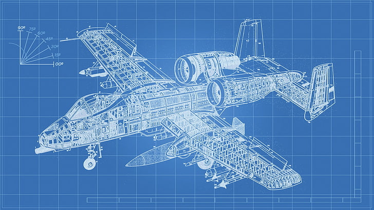 Aircraft Blueprint Drawings, illustration, connection, engineering, computer graphic