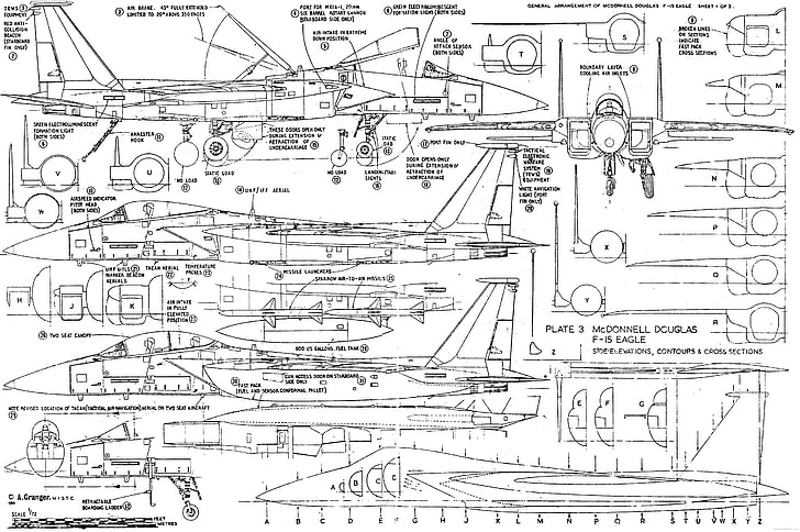 Airplane Blueprints, fighter, plane, blueprint, scematic Free HD Wallpaper