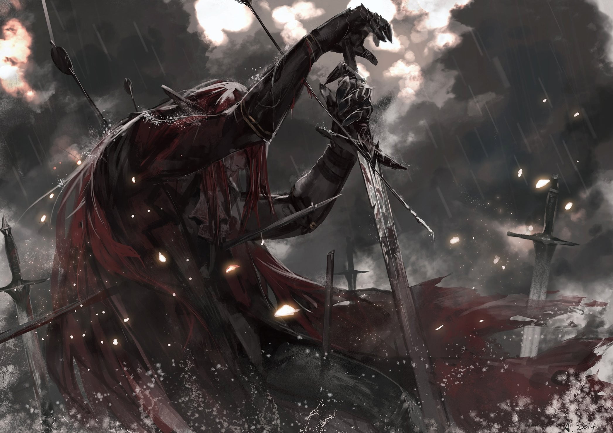 Anime Male Warrior Magic, nature, dark, arrows, arts culture and entertainment