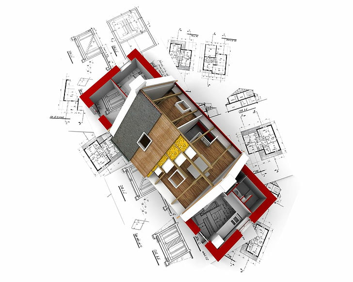 Architect House, blueprint, plan, floor, architecture Free HD Wallpaper