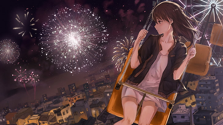 Awesome Anime, holding, performance, long exposure, new years eve Free HD Wallpaper