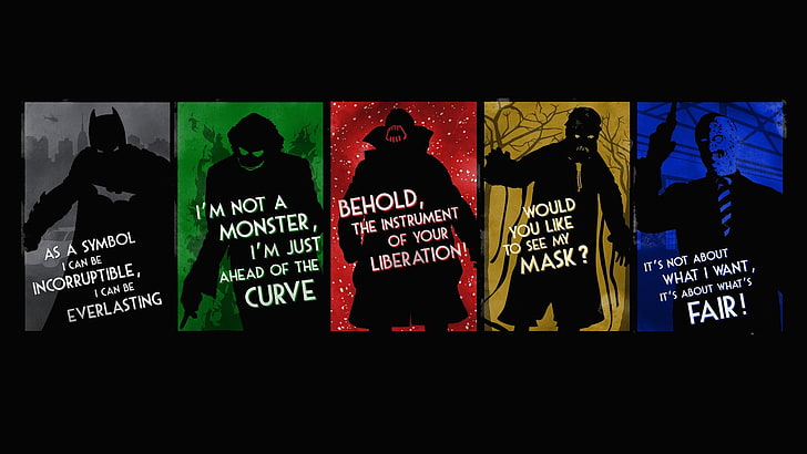 Batman Dark Knight Joker Quotes, black color, art and craft, creativity, western script Free HD Wallpaper