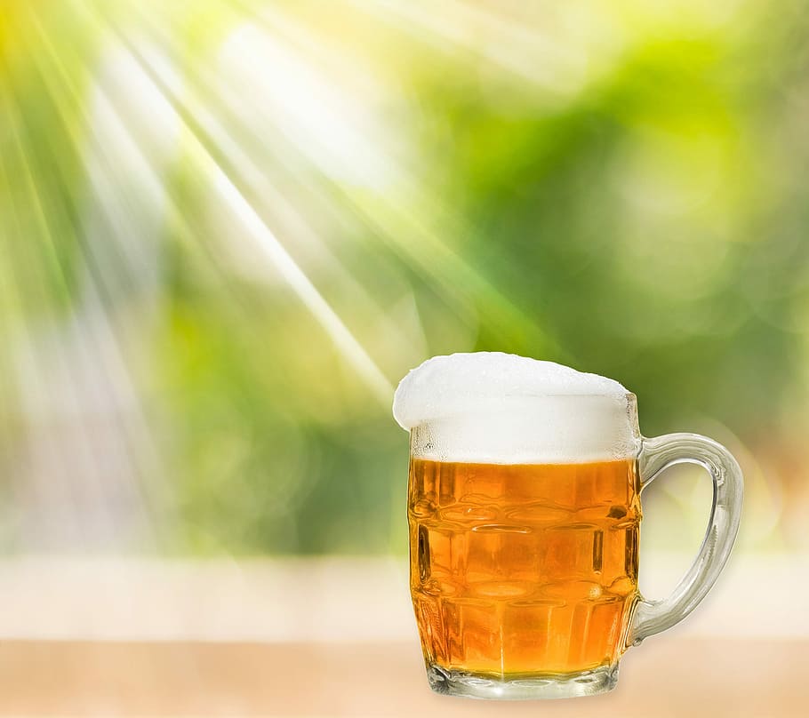 Beer Spa Prague, sunburst, ale, cup, handle Free HD Wallpaper