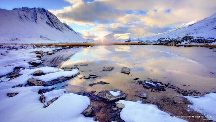 Bergen Winter, pass, sunburst, icefields, winter Free HD Wallpaper