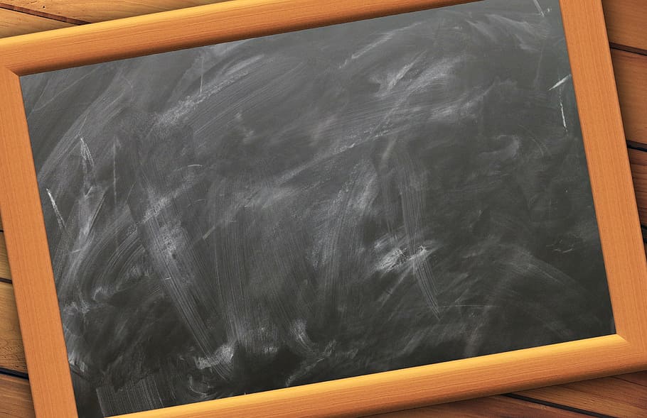 Blackboard Chalk Art, black color, wood  material, concept, lecture hall