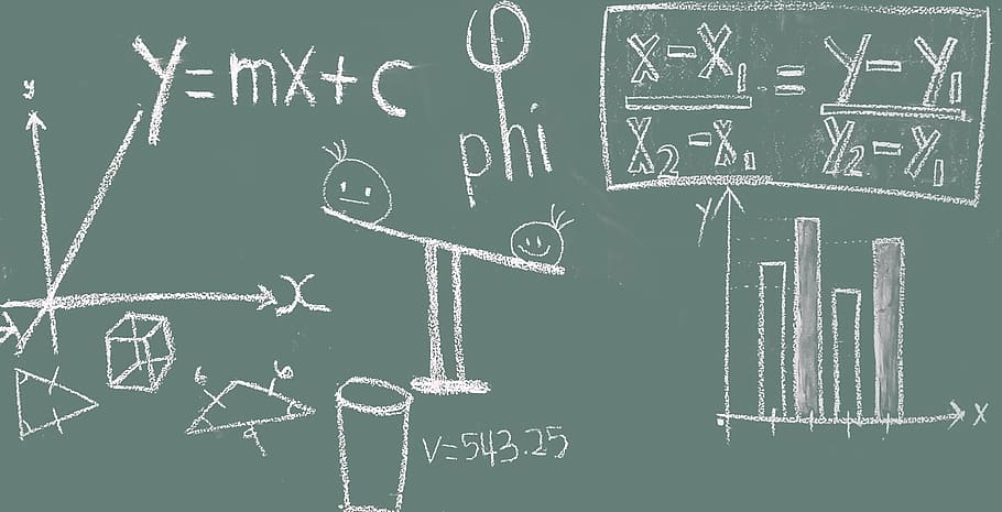 Blackboard Equations, school, math, illustration, nature Free HD Wallpaper