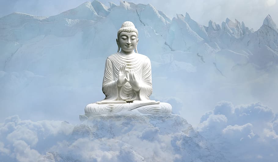 Buddha Head Statue, composing, representation, art and craft, yoga Free HD Wallpaper