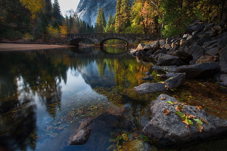Capitan Yosemite National Park, season, tranquil scene, scenics, bridge  man made structure Free HD Wallpaper