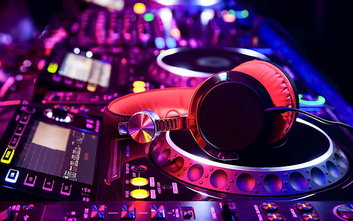 Cool DJ Shirts, amplifier, music, instrument console, glow Free HD Wallpaper