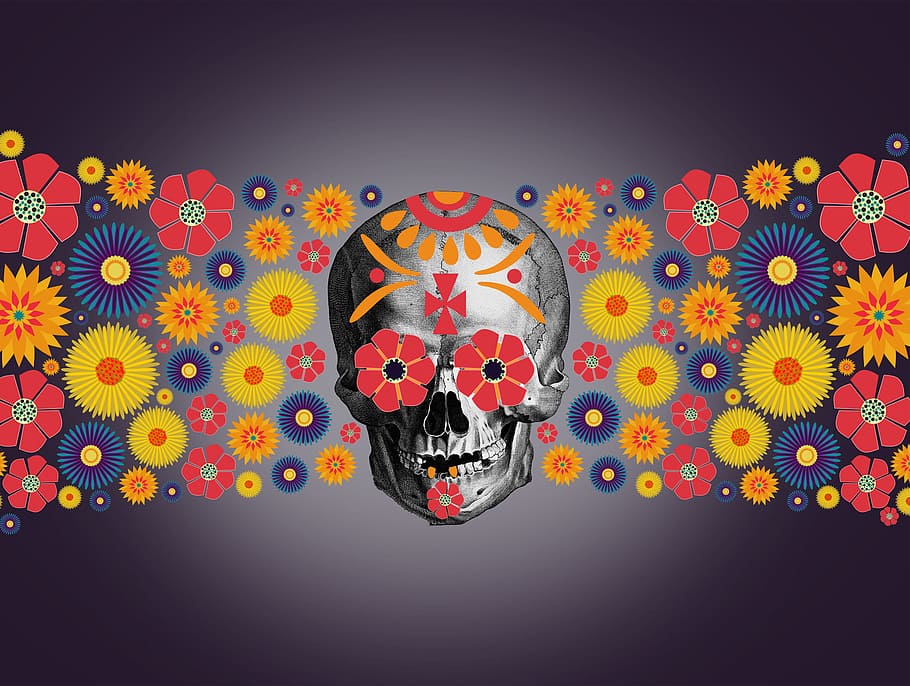 DIA De Los Muertos Faces, pink, abundance, large group of objects, day Free HD Wallpaper