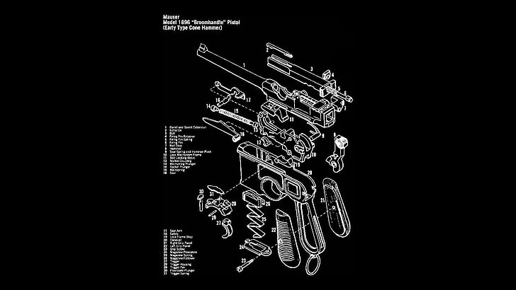 Diesel Engine Exploded View, connection, pistol, transparent, pattern