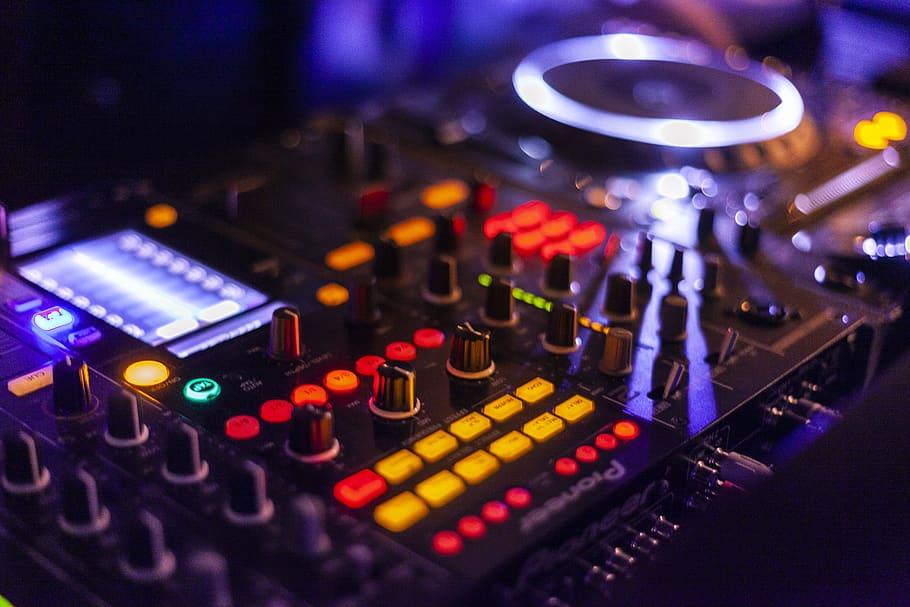 DJ Mixer Console, electronics, nightclub, sound, music Free HD Wallpaper