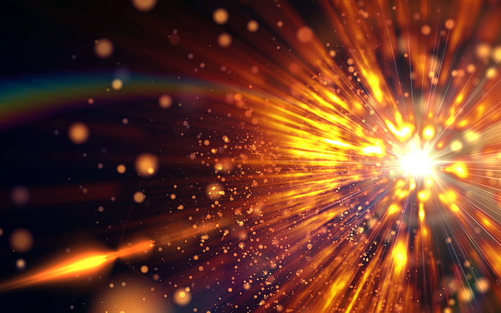 Earth Exploding, lens flare, black background, new years eve, firework Free HD Wallpaper