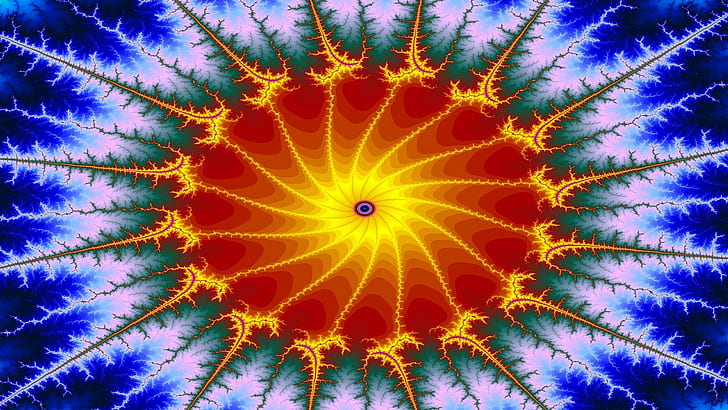 Fractal HD, sunburst, rays,, abstract, Sunburst