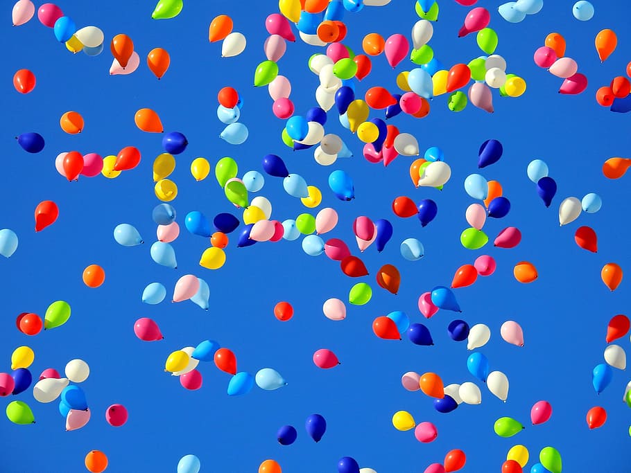 Happy B day Balloons, abundance, variation, party  social event, fun Free HD Wallpaper