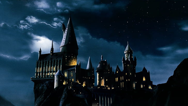 Hogwarts Castle Model, harry, potter, night, lighhts Free HD Wallpaper