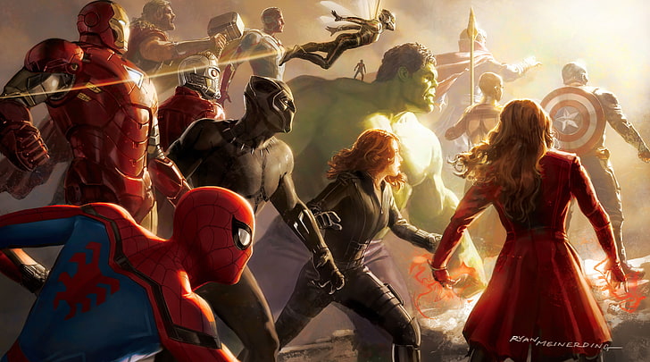 Iron Man Infinity War, group of people, black panther, women, stage