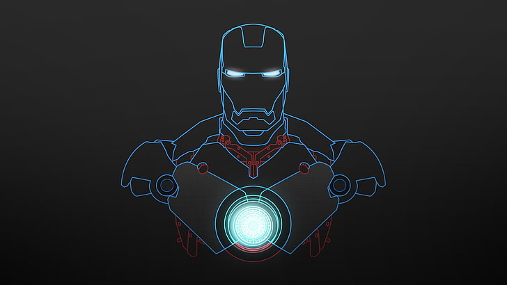 Iron Man Mark III, marvel comics, electricity, glowing, connection